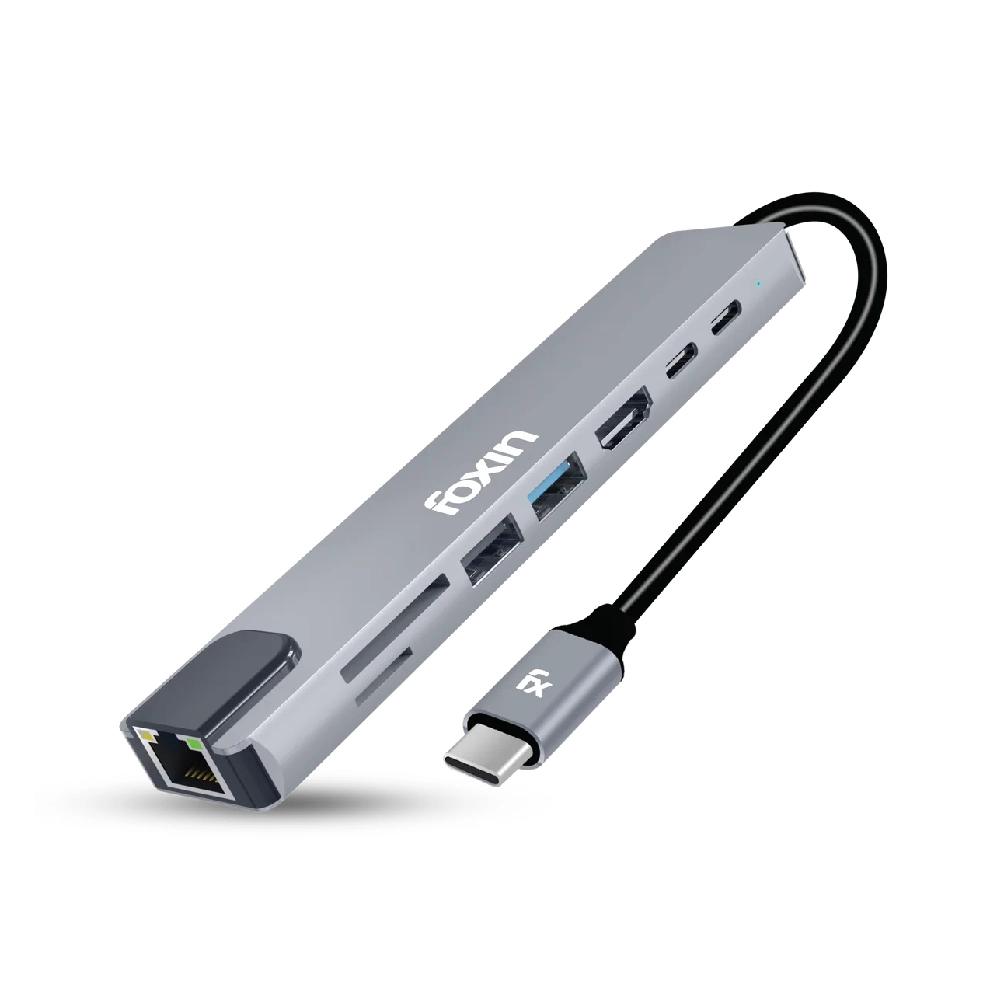 Foxin  Type-C Hub 8 in 1 (HDMI | USB 3.0 | PD) C-HUB 8